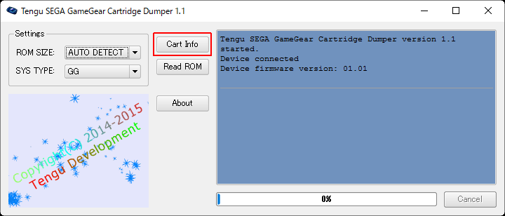 Cart Infoボタン押下