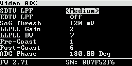 RetroTINK-5X Pro Fw.2.71 OSD Video ADC